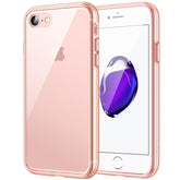 JETech Case for iPhone SE 3/2 (2022/2020 Edition), iPhone 8 and iPhone 7, 4.7-Inch, Non-Yellowing Shockproof Phone Bumper Cover, Anti-Scratch Clear Back (Rose Gold)
